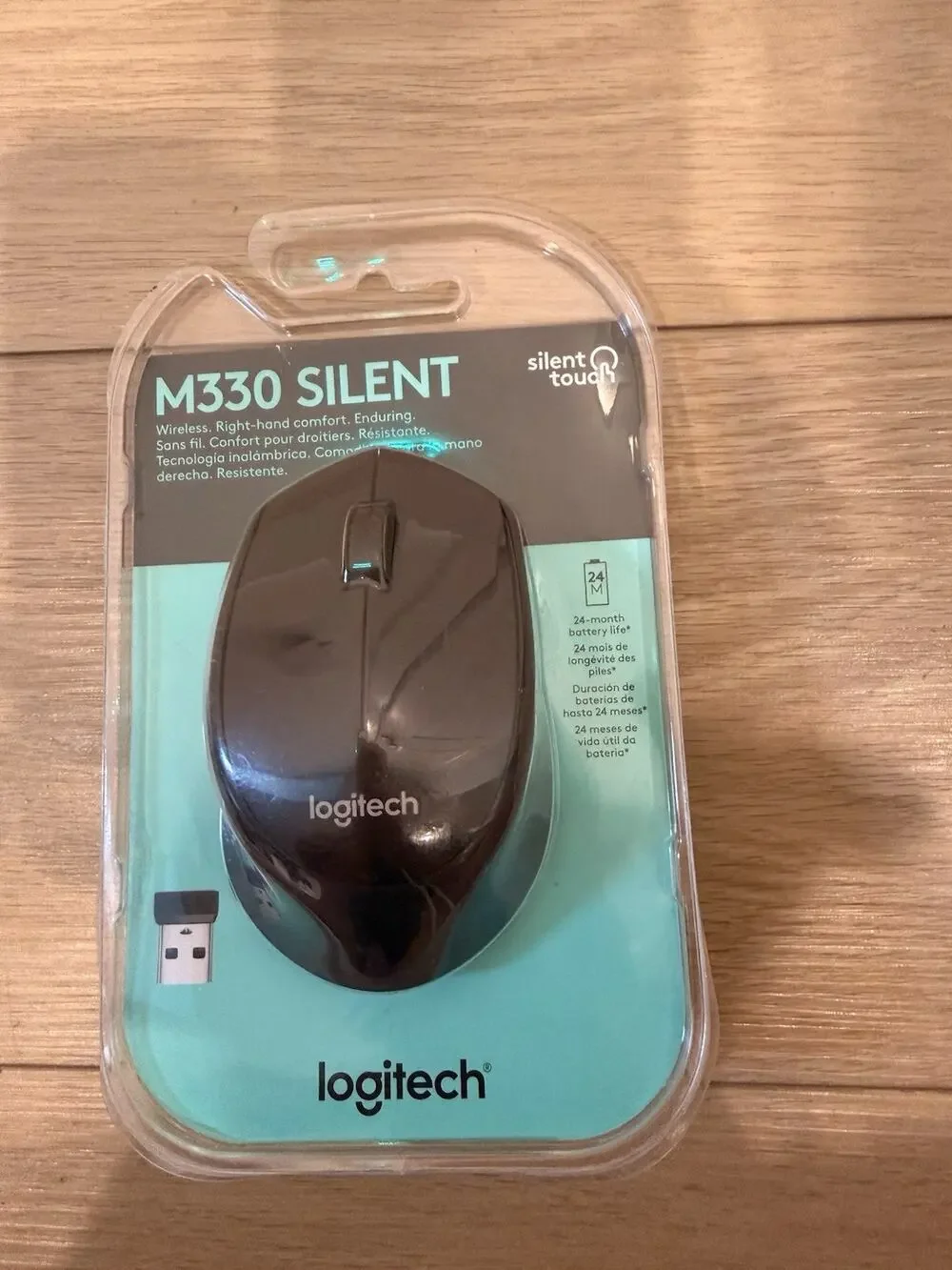 Logitech M330 Silent Wireless Mouse 2.4GHz USB Nano Receiver Ergonomic Black